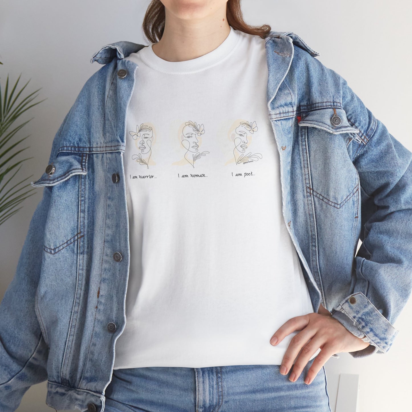 Cotton Cadence: "I am warrior, I am woman, I am poet" White Tee