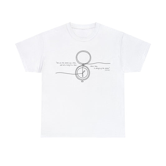 Cotton Cadence: "Time is always of the essence" White Tee