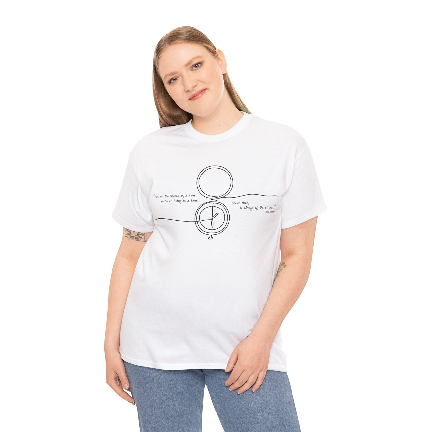 Cotton Cadence: "Time is always of the essence" White Tee