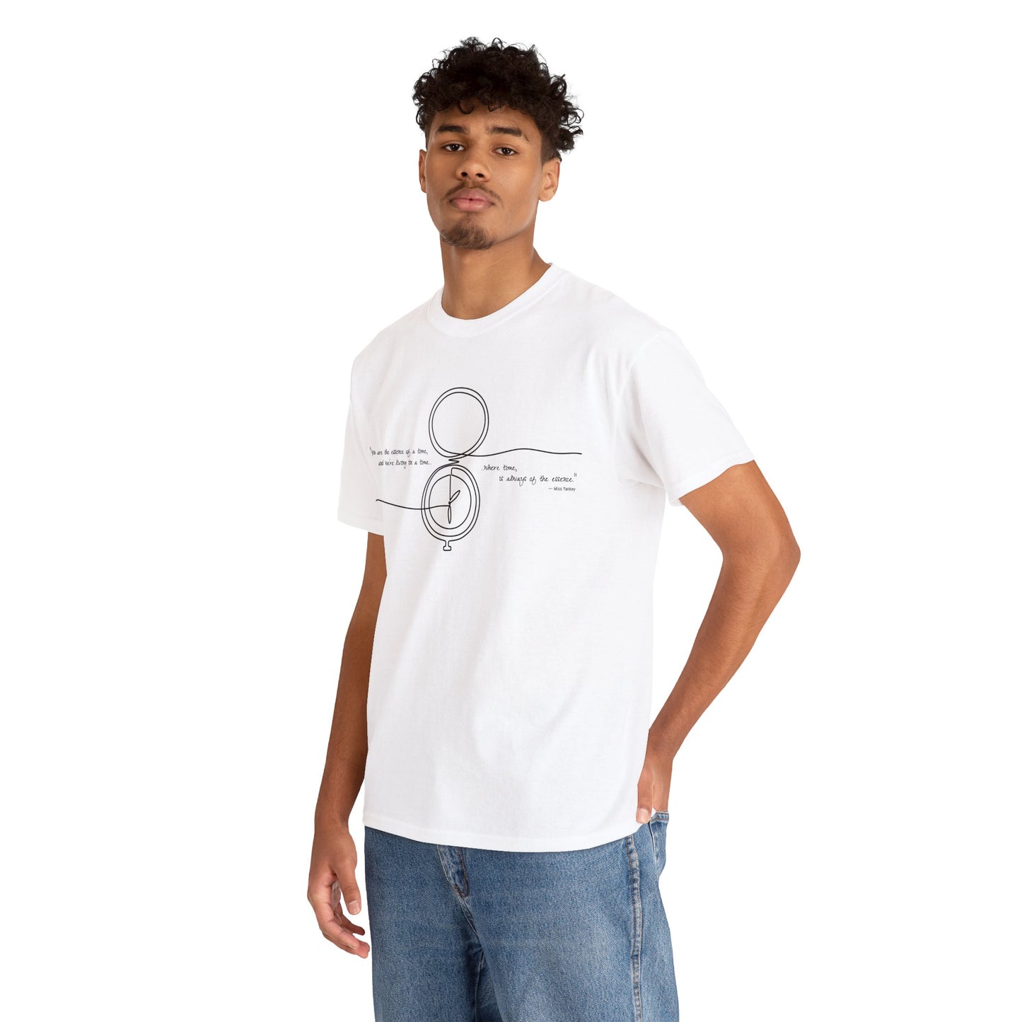 Cotton Cadence: "Time is always of the essence" White Tee